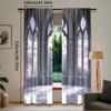 Set Of 2 Gothic Curtains Medieval Stone Balcony Graphic Design Mystic Middle Age Story Bedroom Living Room Dining Curtain Polyester Ideal For