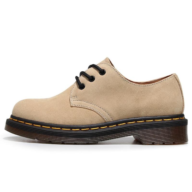 

1461 low-top small leather shoes women s velvet real cowhide short boots large size round head versatile casual tooling shoes men 48