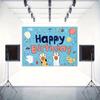 2D Blue Cat Paw Birthday Backdrop Home Party Celebration Photo Background
