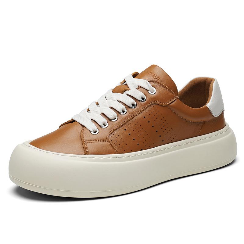 

Men s shoes trendy shoes summer breathable retro men s casual shoes hollow platform dad shoes versatile leather trend board shoes 44