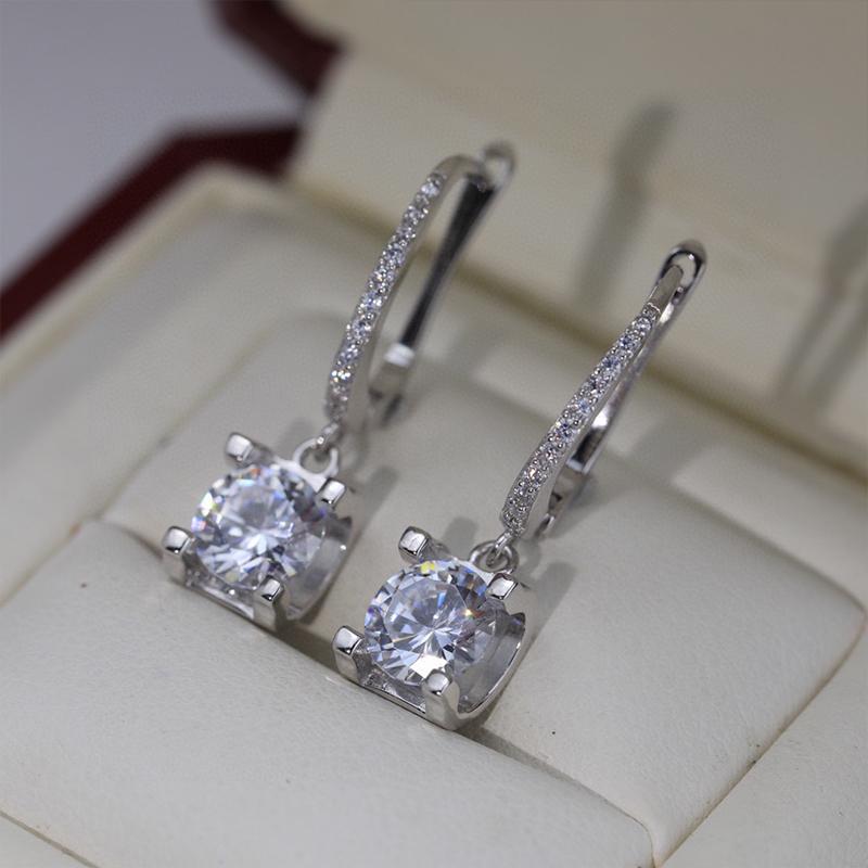 

Musla Design Summer 925 Sterling Silver Luxury Brand Classic Square Pendant Earrings for Men Women Daily Party Accessories біле золото кольору