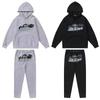 European and American blue-gray tiger head towel embroidery male and female couples fleece sweater trousers casual suit tide