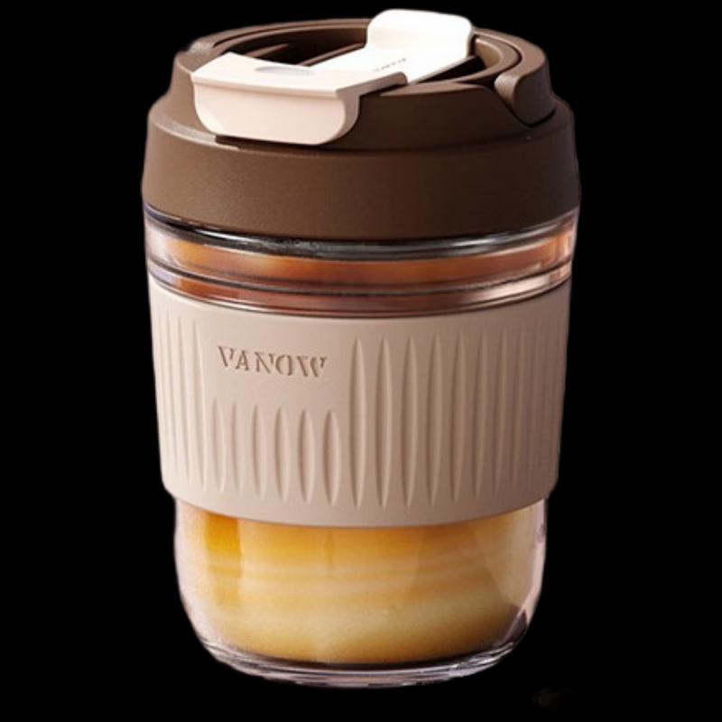 Vanow Kids Portable Glass Cup with Straw (350ml)