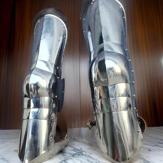 Medieval Knight Leg Armor 18 Gauge Steel Costume Protector LARP Cosplay Halloween Costume Best Gift