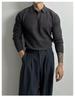 Maglione Polo a Maglia Premium da Uomo - Stile Coreano, Delicato sulla Pelle, Versatile, Vestibilità Larga, Look Maturo