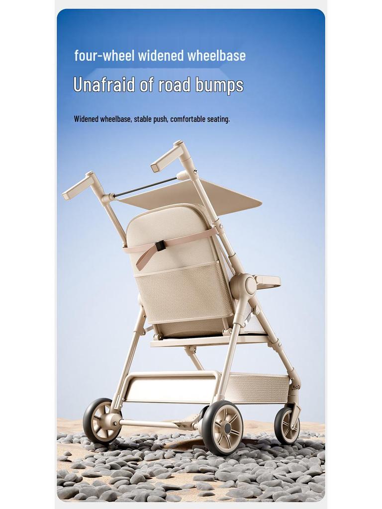 Compact Foldable Baby Stroller: Lightweight, One-Button Fold for Travel and Commuting