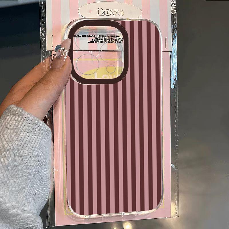 Stylish Striped Aesthetic Phone Case for iPhone 17 16 15 14 13 12 11 Pro Max XS X 7 8 Plus SE  16E Creative Soft Clear Cover