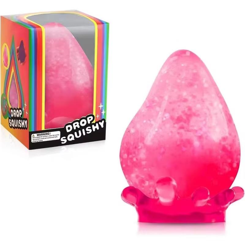Needoh Sensory Toy Glitter Waterdrop Shape Squishy Stress Relief Fidget Toy Adults Anxiety Calming Relax Surprise Gifts