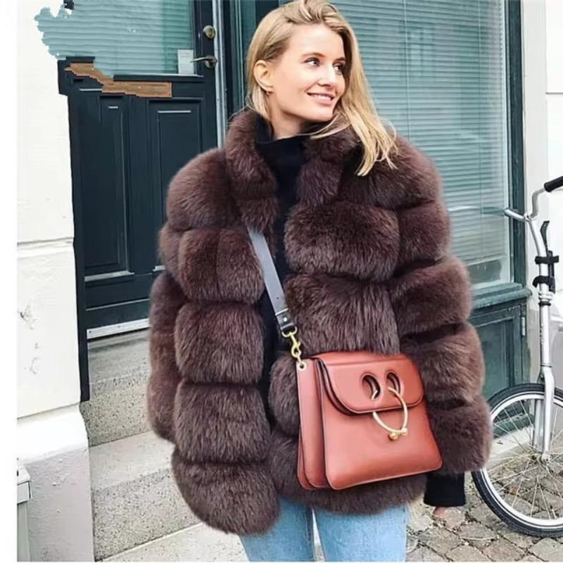 Fur autumn/winter coats with a faux