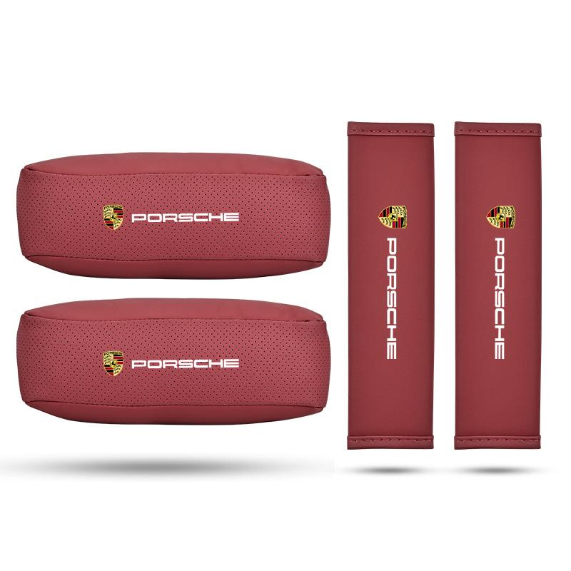 Autopolštář na opěrku hlavy a krku Ochrana bezpečnostního pásu Ramenní chránič Pro Porsche Panamera Cayenne Taycan 911 718 Macan Carrera-GT 928 968