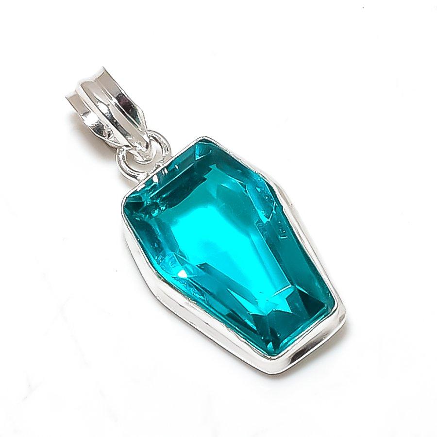 

Natural Green Tourmaline Gemstone 925 Sterling Silver Jewelry Pendant 1.58 w9l64