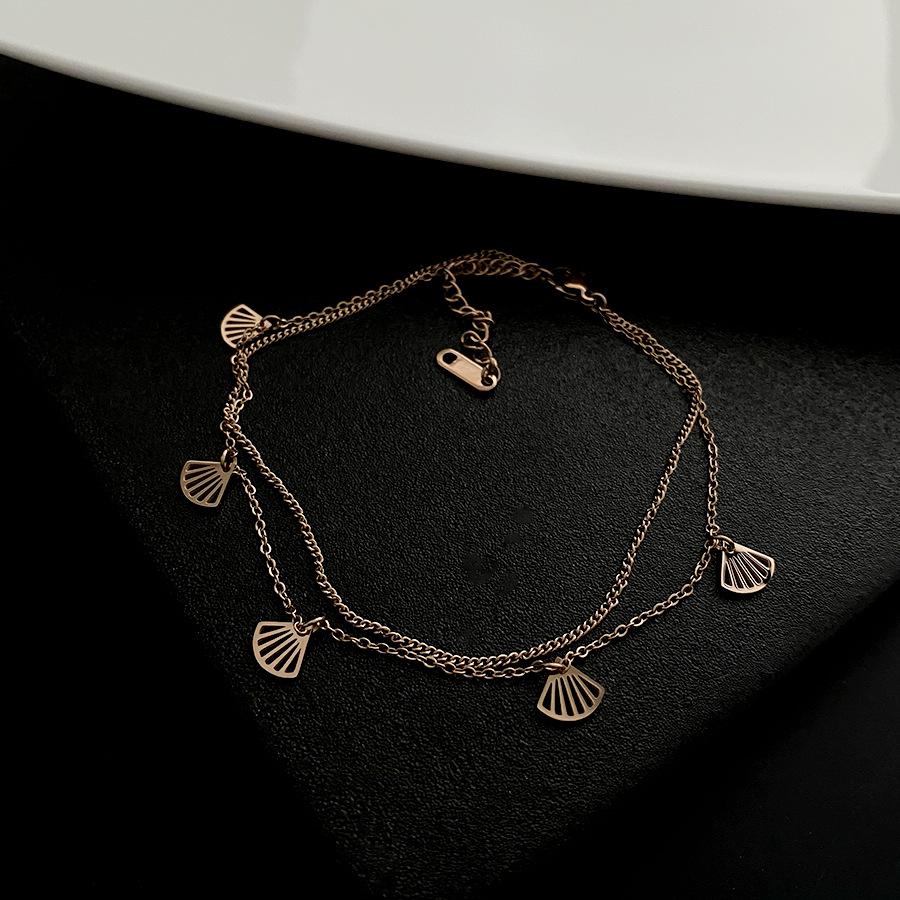 Korean Retro-Style Trendy Temperament Square Ankle Bracelet for Women