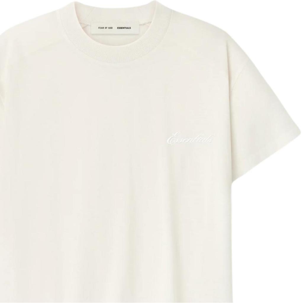 Fear of God Essentials Embroidered Classic Tee Ivory Women Tops Cream 125HO255862FW