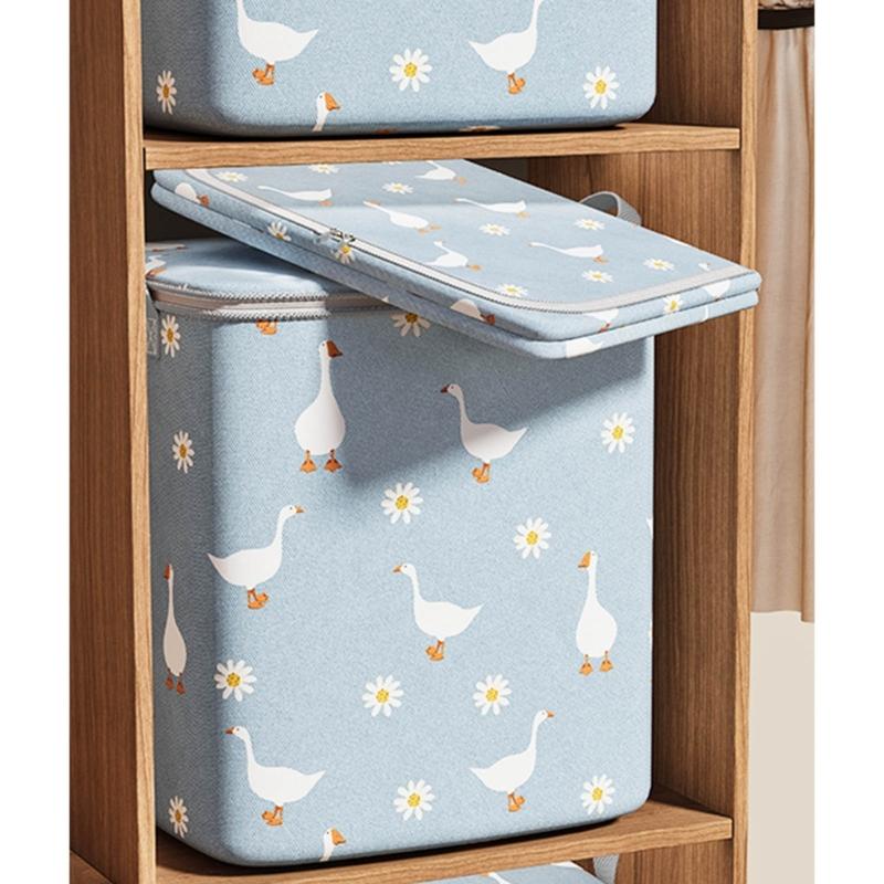 Oversized Clothes Organiser with Handle Reusable Nonwoven Fabric Seasonal Clothing Storage Container For Home Use