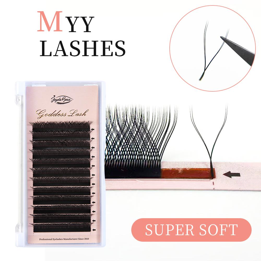 Goddess YY Shape Lashes C D CC M L Curl Individual Eyelash Extensions Brazilian Premade YY Volume Fan Lashes Natural Soft