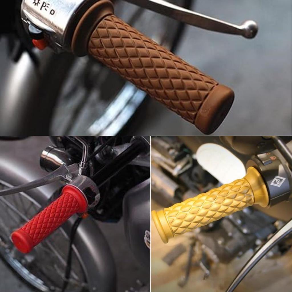 MSMint Handle Grip 22.2mm Diamond Pattern Motorcycle Universal Grip Left