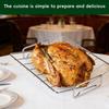 V Shaped Stainless Steel Roasting Rack Heat-Resistant Turkey Vegetable Metal BBQ Grill for Indoor Outdoor Camping Cooking