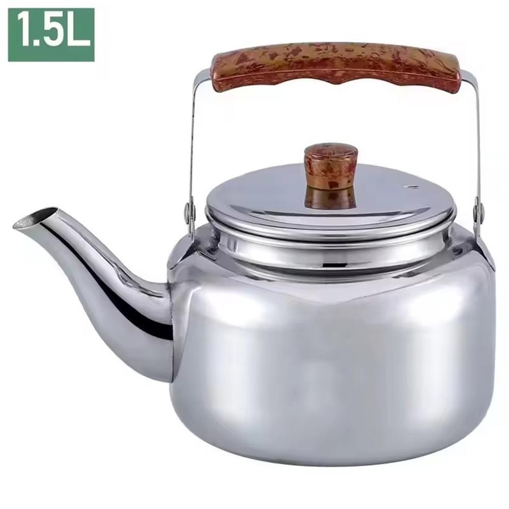 New 1L/1.5L/2L Tea Pot Large Capacity Stainless Steel Hotboiling Pots Fast Heating Coffee Pot Home Camping
