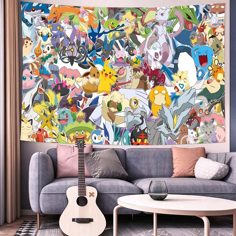 Pikachu Pokémon tapestry,Pikachu Pokémon Card,Anime Tapestry,livingroom Bedroom Large Wall Hanging,gameroom Art 5