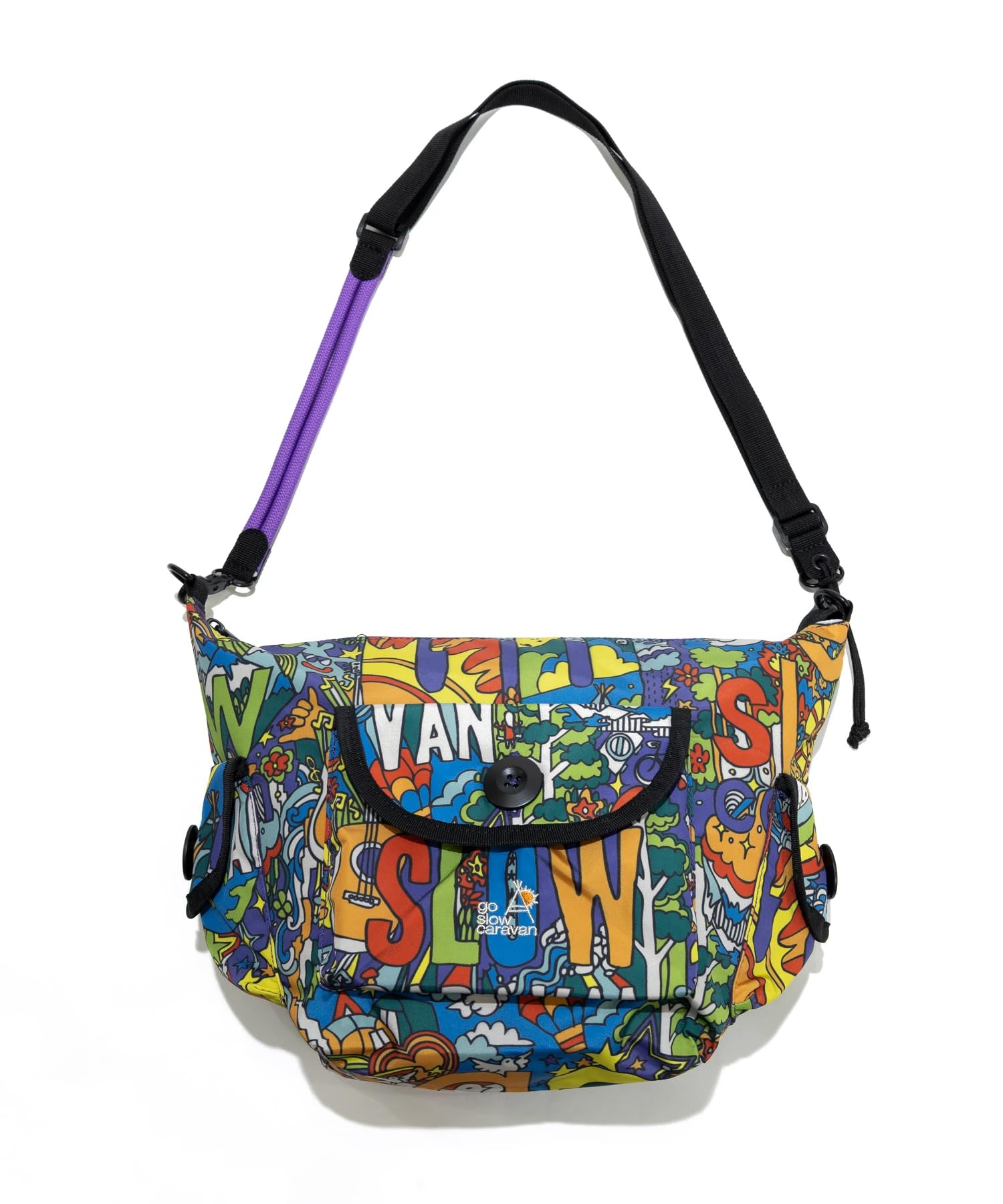 

[go slow caravan] 358102 Polyester Taffeta Shoulder Bag, Psychedelic, Free Size
