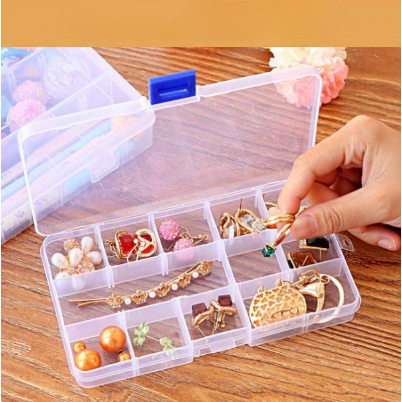 Detachable DIY Classification Transparent Mini Portable Medicine Box Travel Storage Box 10 Grid Jewelry Box Organizer Box