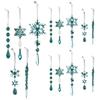 15Pcs  Acrylic Snowflake Ornaments Snowflake And Ice Crystal Hanging Decor for Christmas Tree Transparent Winter-Themed Craft Party Favor