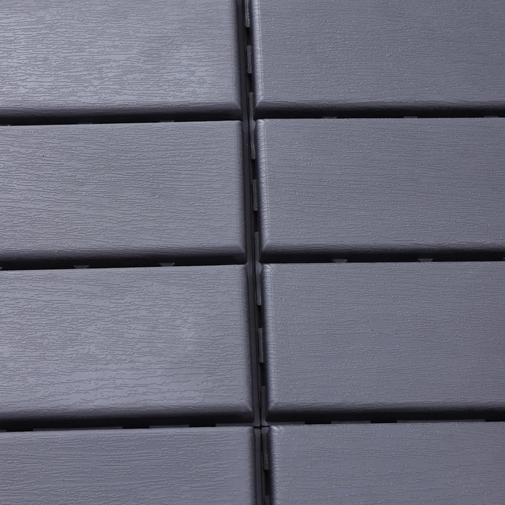 30 Pcs Dark Gray Interlocking Deck Tiles, 12"x12" PP Flooring for Balcony Garden Poolside, DIY Tool-Free Installation
