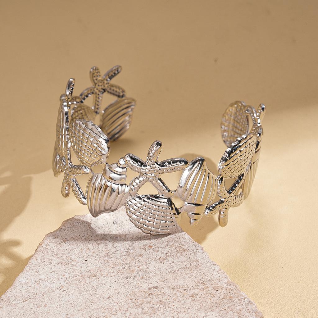 Shell Conch Turtle Starfish Coconut Open Bracelet Metal Vacation Wind Niche Premium Jewelry
