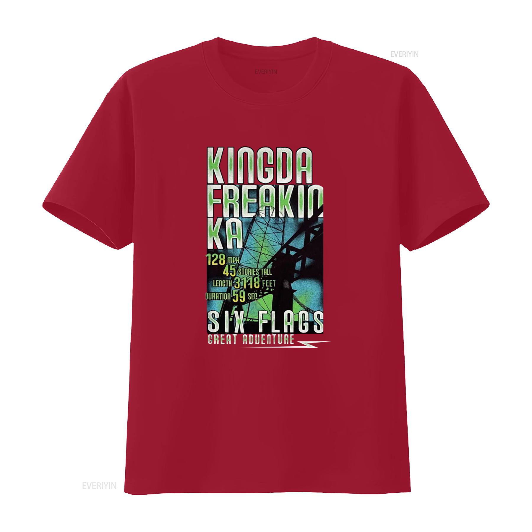 

Vintage Six Flags T Shirt Size Large Kingda Ka Roller Coaster 128mph 45 Stories Tall 3118 Feet Length 59 Sec Duration Great S
