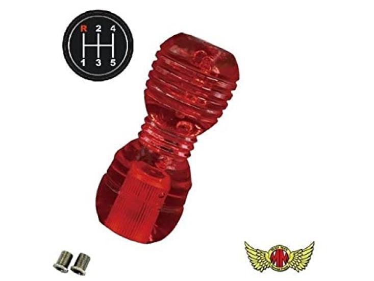 DENMA Shift with Conversion for and Light Including Hino Fuso Fuso New and Isuzu PM Knob, Foam, 100mm, Adapter, Red, Isuzu, Mitsubishi, Trucks,