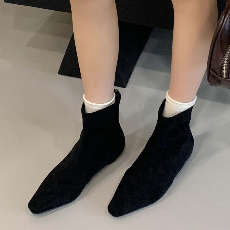 

Fashion Eilyken Autumn Winter Fashion Pointed Toe Women Ankle Short Boots Zipper Punk Low Heels Casual Banquet Shoes 35 чёрный