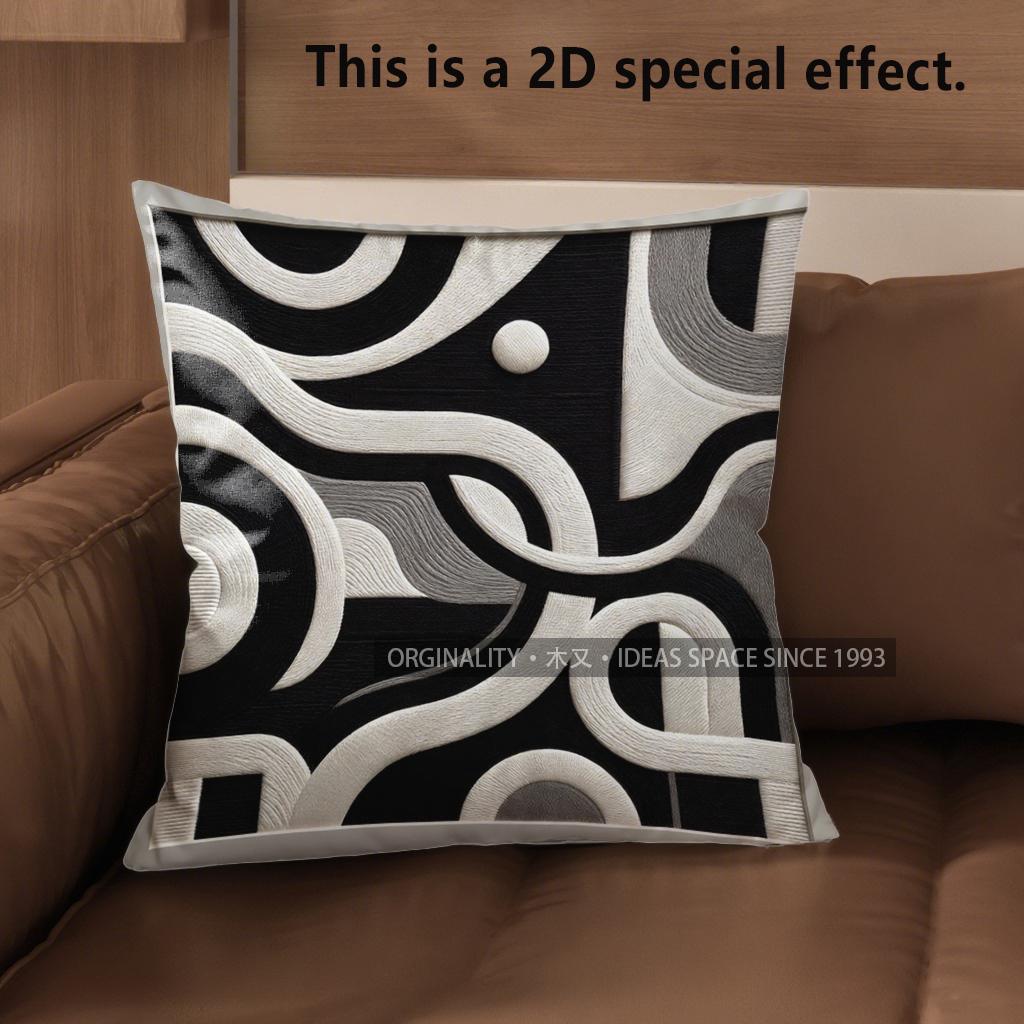 2D Abstract Geometric Pattern Pillow Covers Pattern Cushion Cover Suitable For Sofa Bedroom Car Pillow Cover