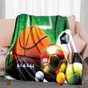 Ball design patterns Flannel printed blanket suitable for all seasons suitable for living room office sofa and travel 180x250CM