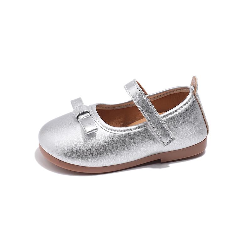 Chaussures en Cuir pour Petites Filles pour Fête de Mariage Légères Douces de Qualité avec Nœud Simple Mode Automne Chaussures Plates pour Enfants 21-34