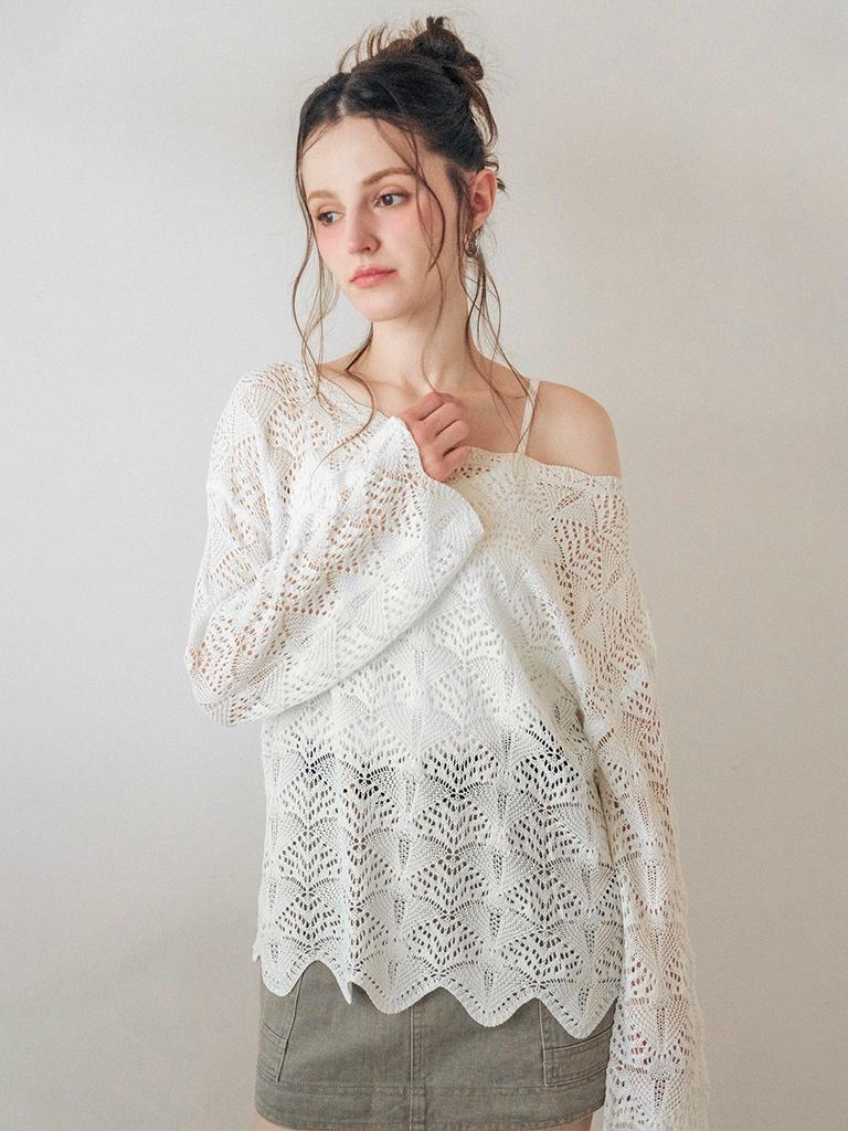 KOOLKITTEN Crochet Lace Sleeveless Knit Top 2 Colors