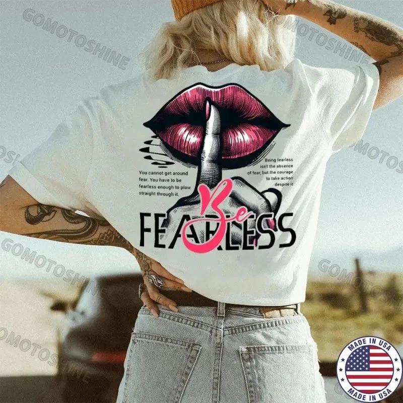 FEARLESS Pink Lips Print Women s T-shirt XXXXL