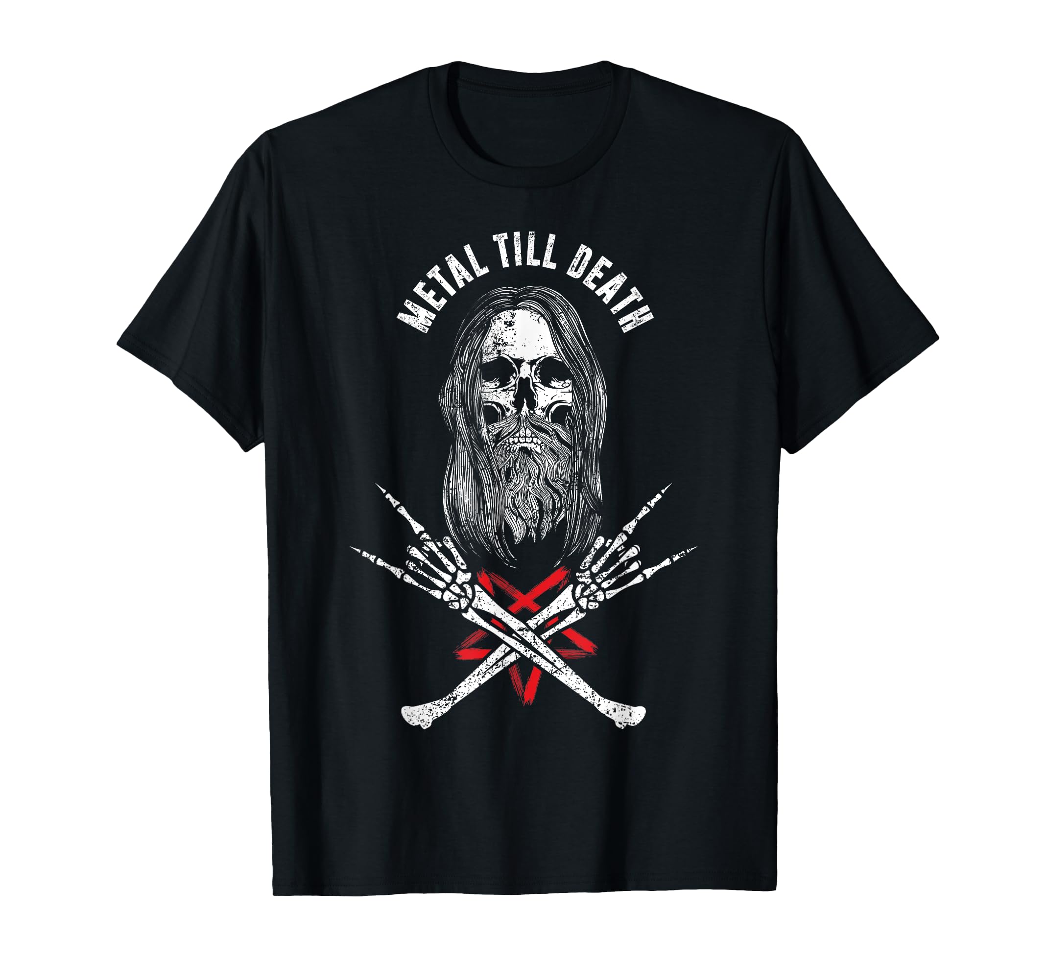 

Rock Heavy Metal Till Death Bearded Skull Metal Head - T-Shirt чёрный