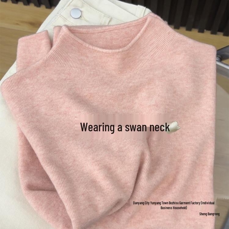 Women's Pink Knit Sweater - Korean Style, Early Autumn 2025 Collection
