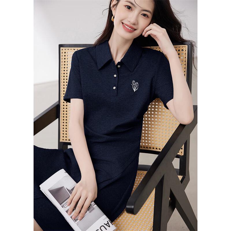 Women s Sporty Knitted Polo Dress L