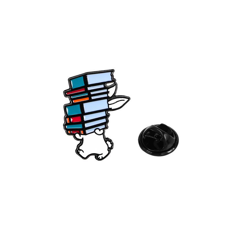 Original Cartoon Enamel Alloy Brooch Cute Rabbit Lapel Pin Anti Exposure Adjustable Fixing for Clothes Backpack Decoration Badge