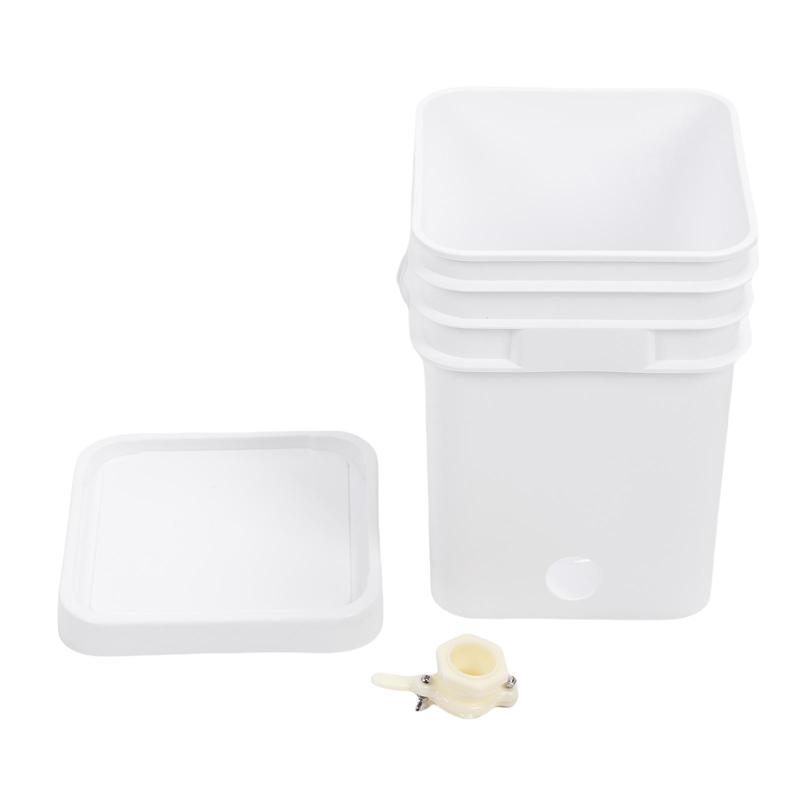 Honey Bucket 20L 39x27x27cm Square Plastic Honey Extractor with Gate and Lid for Beekeeping