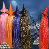 Gold Foil Cloak Costume Witch Hat Kids Adults Halloween Party Performance Stage