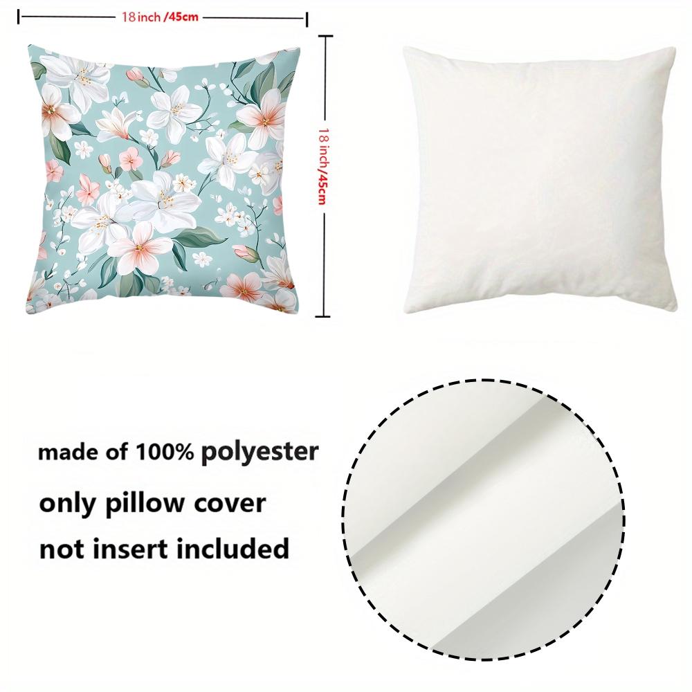 1 Pieces Floral Printed Light Blue Throw Pillow Covers Polyester pillowcase, sofa decorative cushion cov Headboard Pillow