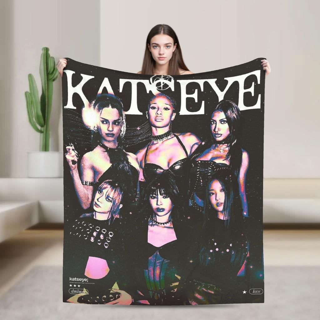 Manon Katseye Kpop Blanket Flannel Textile Decor Multi-function Lightweight Throw Blanket for Bed Couch Quilt