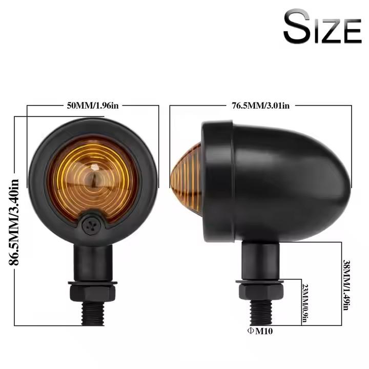 YOCITA Custom Retro Style LED Turn Signals for Harley Davidson & Cruiser Aluminum Directional Lights for Motorcycle Lighting