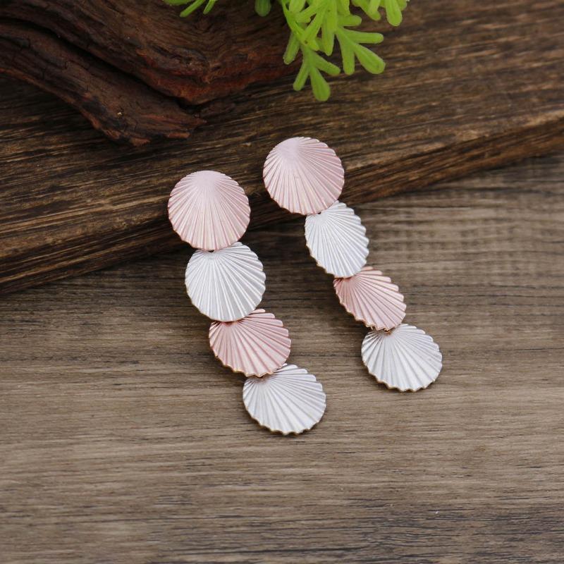 New Enamel Geometric Flower Stud Earrings Women's Fashion Simple Irregular Flower Summer Versatile Earrings