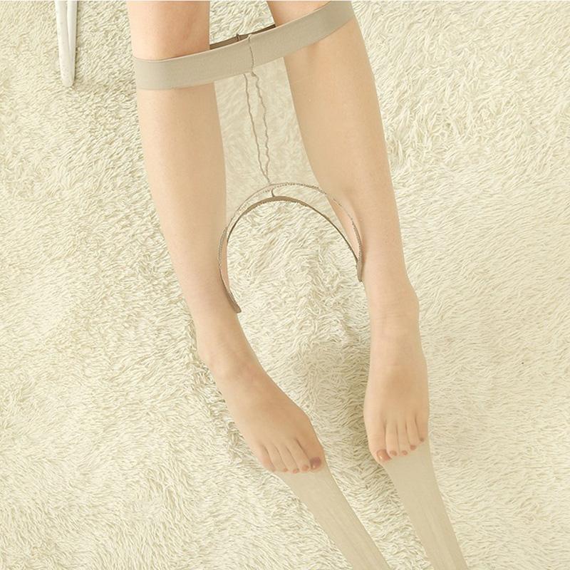 NEW Women  See Through Crotchless Pantyhose Ultrathin Transparent Open Crotch Tights Medias 1 Line Crotch Invisible Stockings
