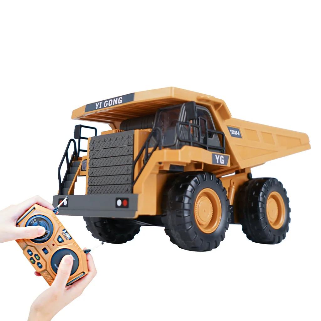 Remote Control Excavator Alloy 2.4G 11Ch Dump Trucks Bulldozer Alloy Plastic Engineering Vehicle Electronic Toys For Boy Gifts