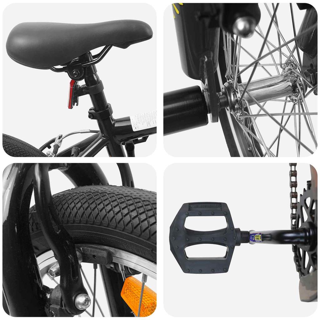 BMX Bike 20 Inch for Children Over 9 Years Old Black