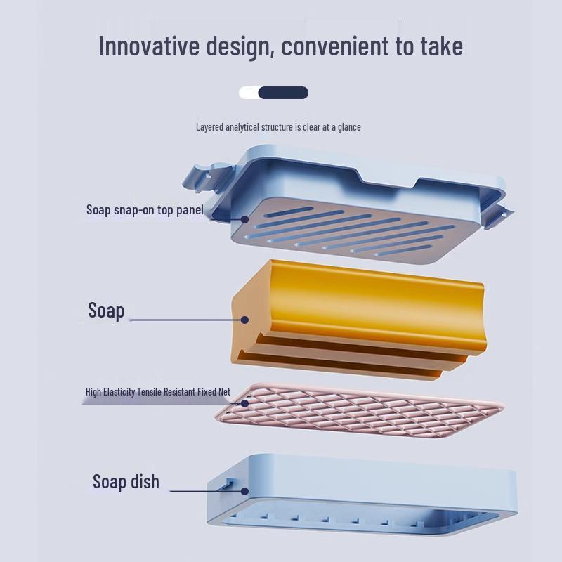 Multifunctional Elastic Mesh Soap Foaming Box: Hands-Free Laundry & Storage Tray with Drainage